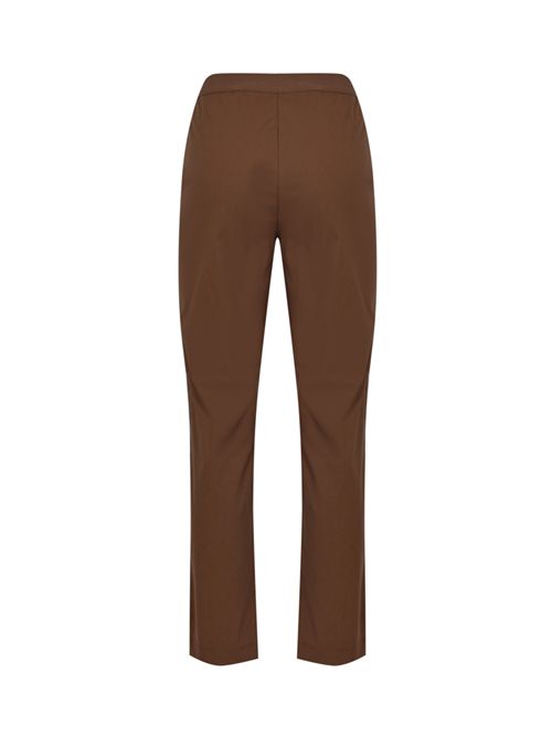 Pantalone a sigaretta in tela di cotone tecnico Cioccolato Alpha Studio | AD-6480Q2009
